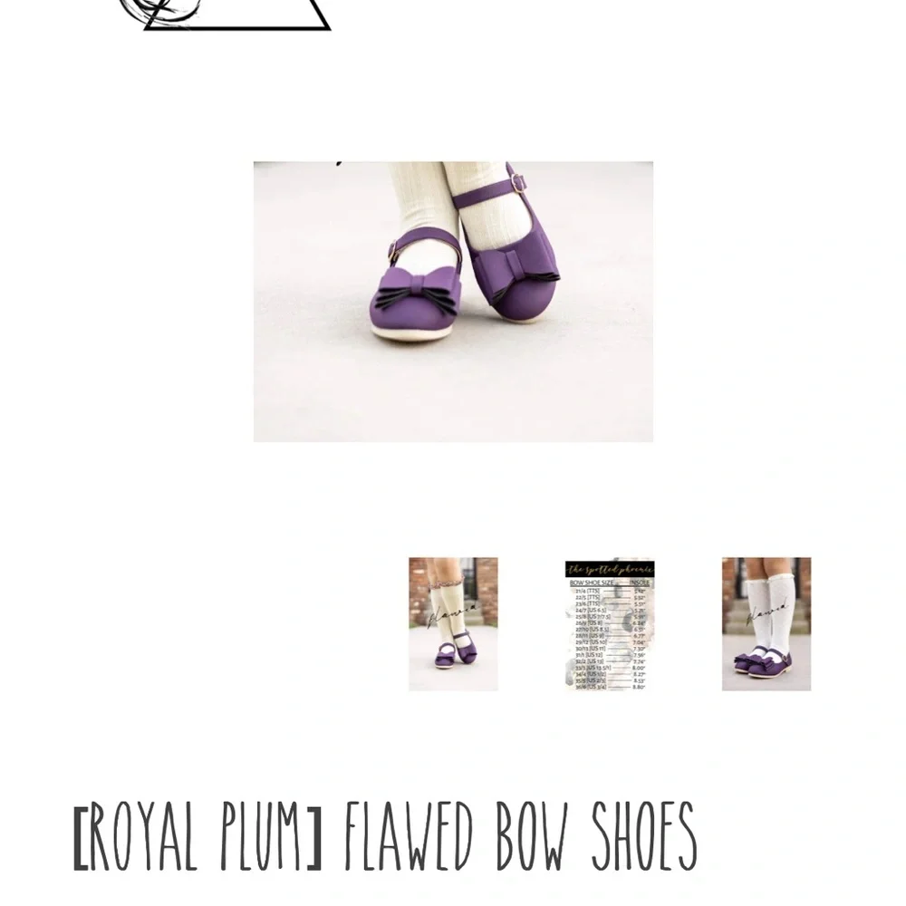 Purple Bow Kids Shoes by Pipperdoodles - Picture 3 of 3